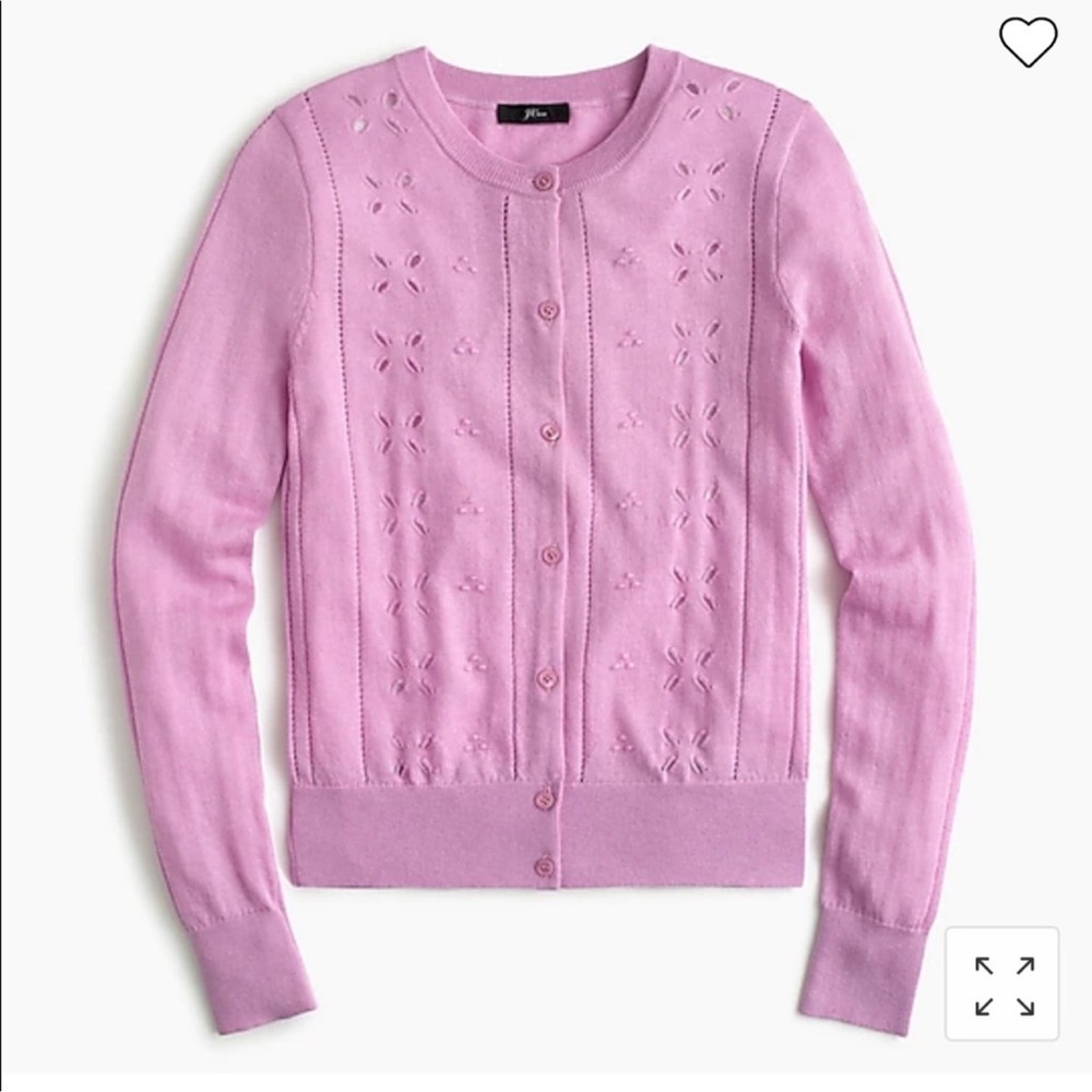 J. Crew Eyelet Jackie Cardigan